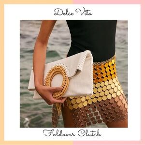 Dolce Vita Ivory Foldover Clutch